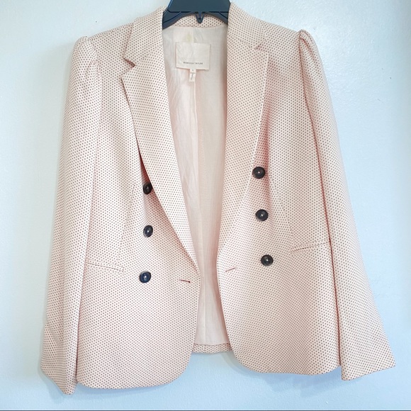 Rebecca Taylor Pindot Blush Pink Polka Dot Blazer - Picture 7 of 16